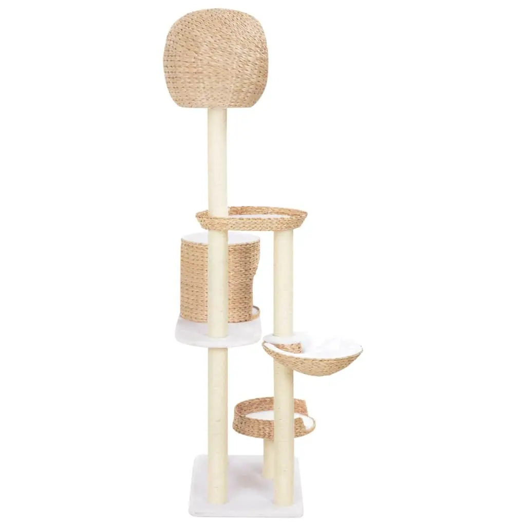 Cat Tree with Sisal Scratching Post Seagrass Brown Perch Climb Relax House