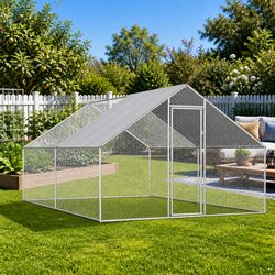 Galvanised Steel Chicken Coop Run - Durable Outdoor Enclosure