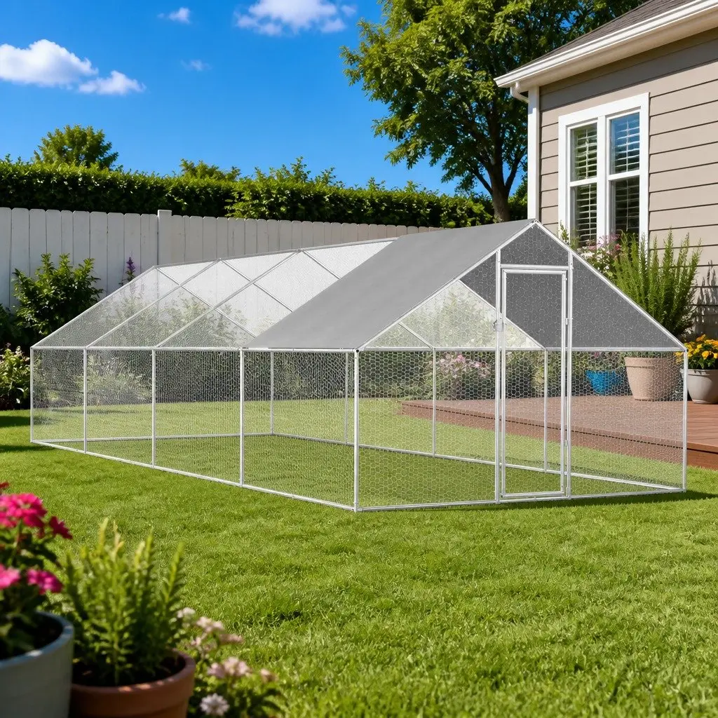 Large Outdoor Chicken Cage Made of Galvanised Steel