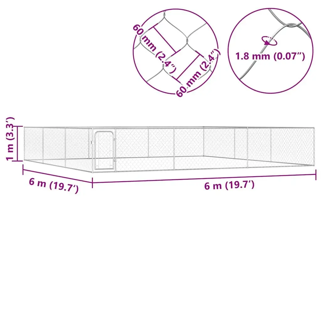 6x6 Outdoor Dog Kennel Playpen with Lockable Door