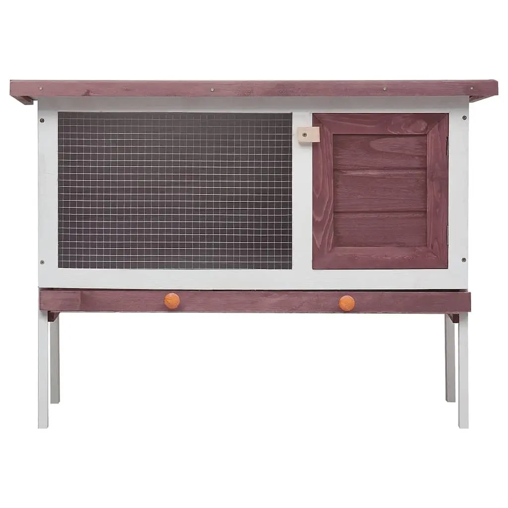 Outdoor Rabbit Hutch Wood Large Brown Iron Wire Mesh Enclosure