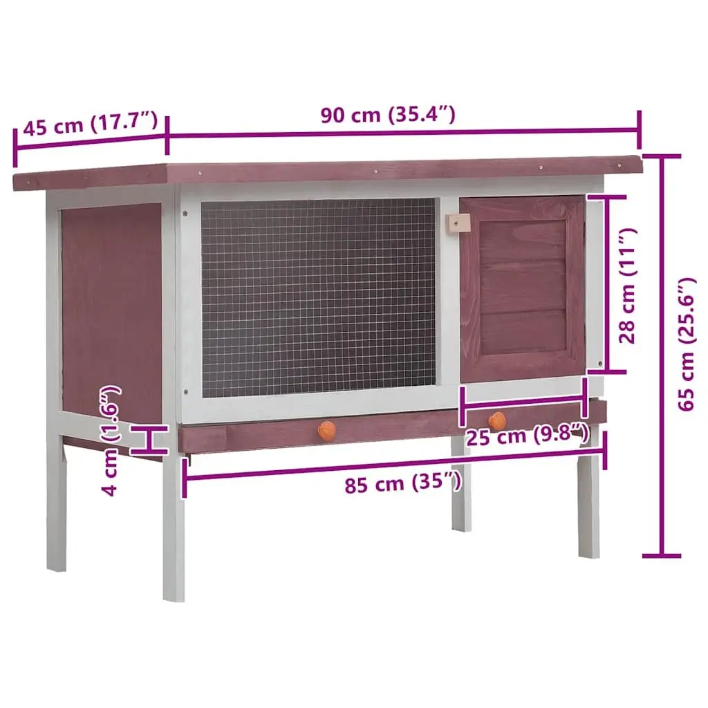 Outdoor Rabbit Hutch Wood Large Brown Iron Wire Mesh Enclosure