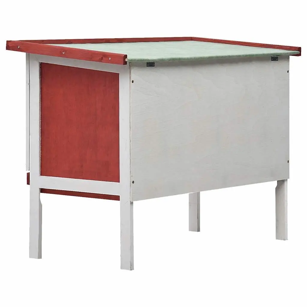Red Wooden Rabbit Hutch for Small Pets