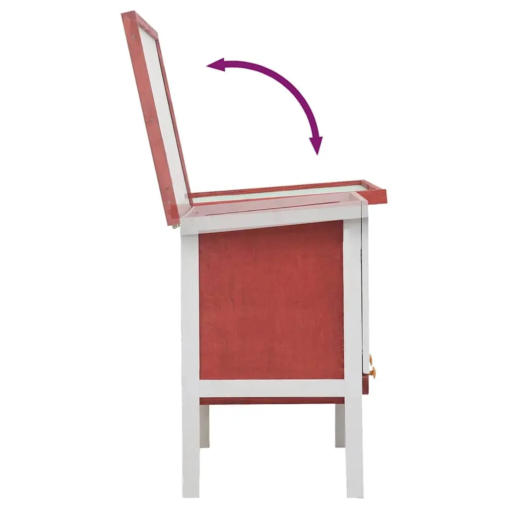 Red Wooden Rabbit Hutch for Small Pets