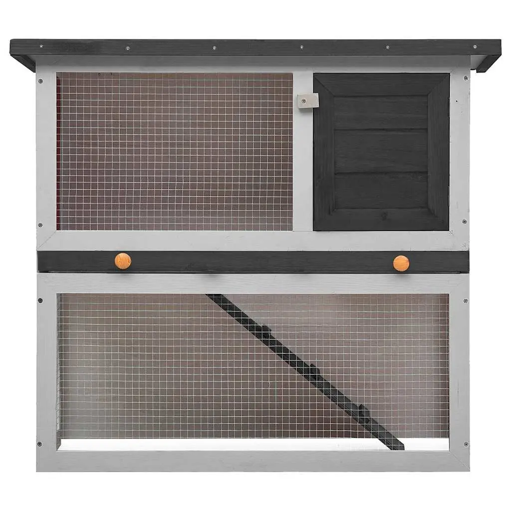 Grey Wooden Rabbit Hutch for Small Animals