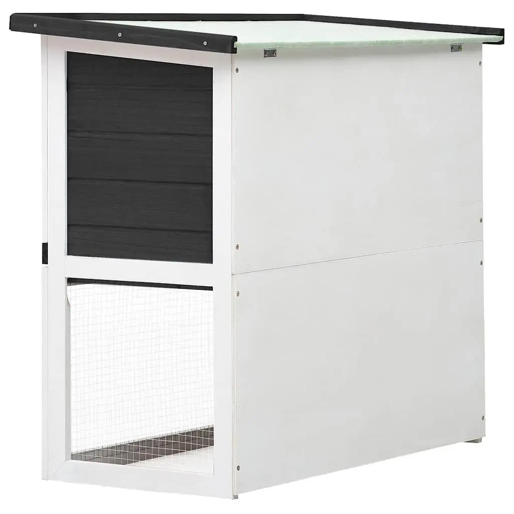 Grey Wooden Rabbit Hutch for Small Animals