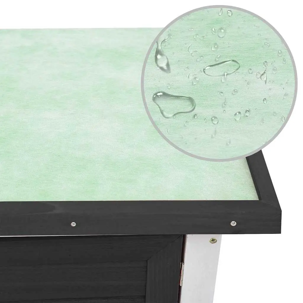 Grey Wooden Rabbit Hutch for Small Animals