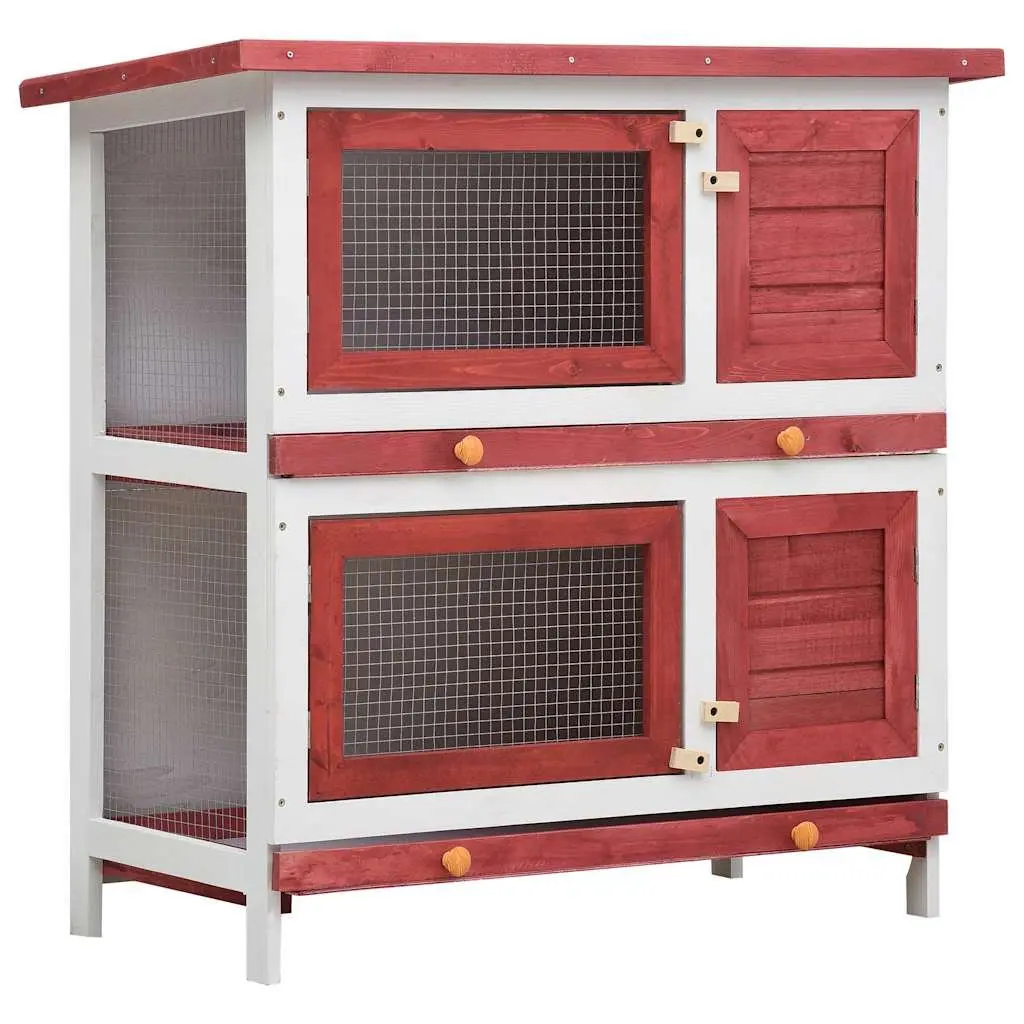 2-Layer Rabbit Hutch with 4 Access Doors