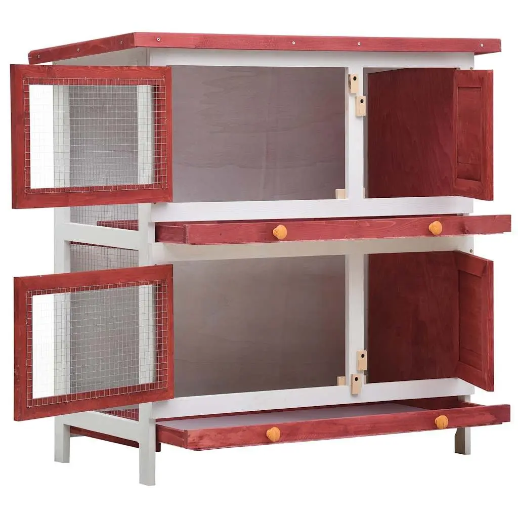 2-Layer Rabbit Hutch with 4 Access Doors