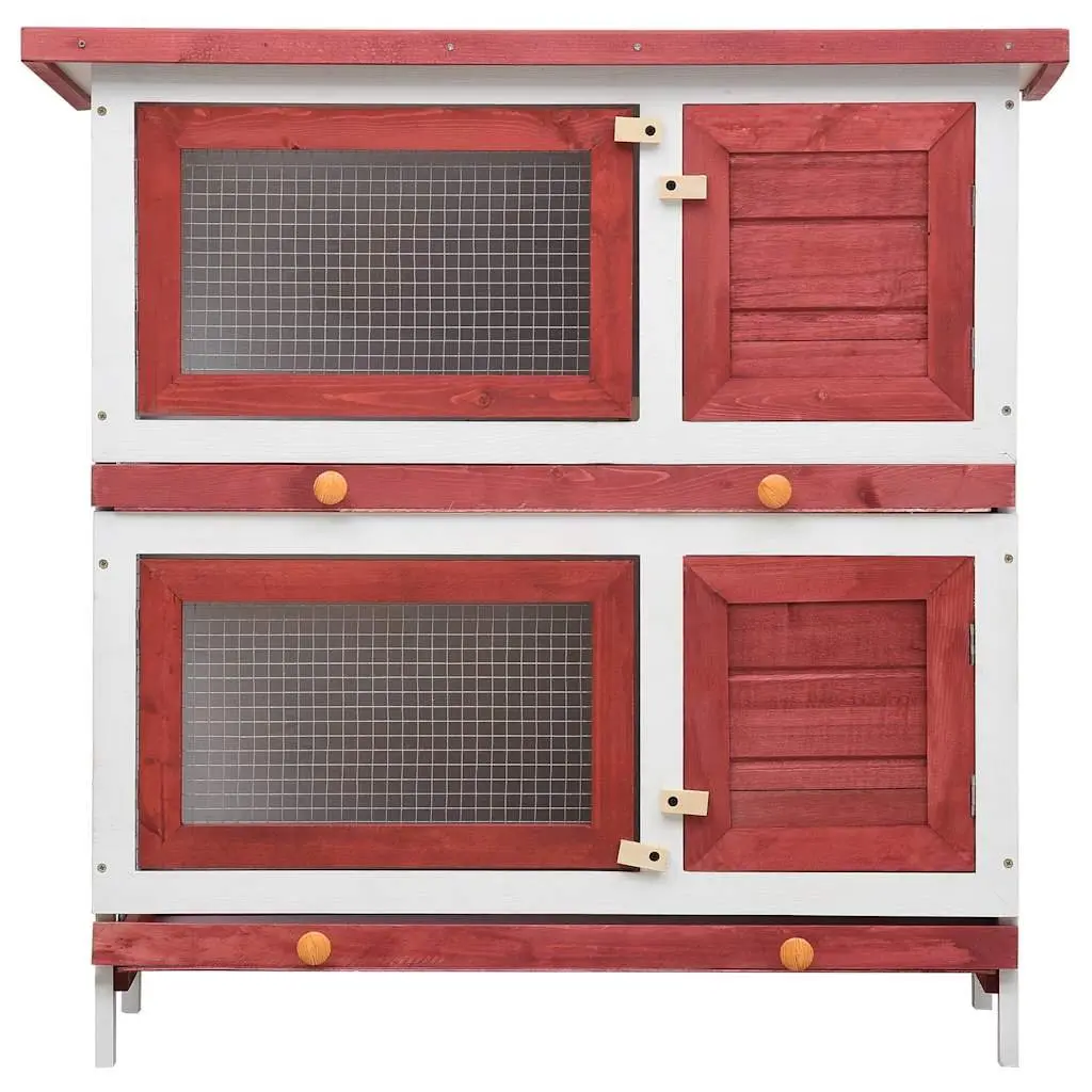 2-Layer Rabbit Hutch with 4 Access Doors