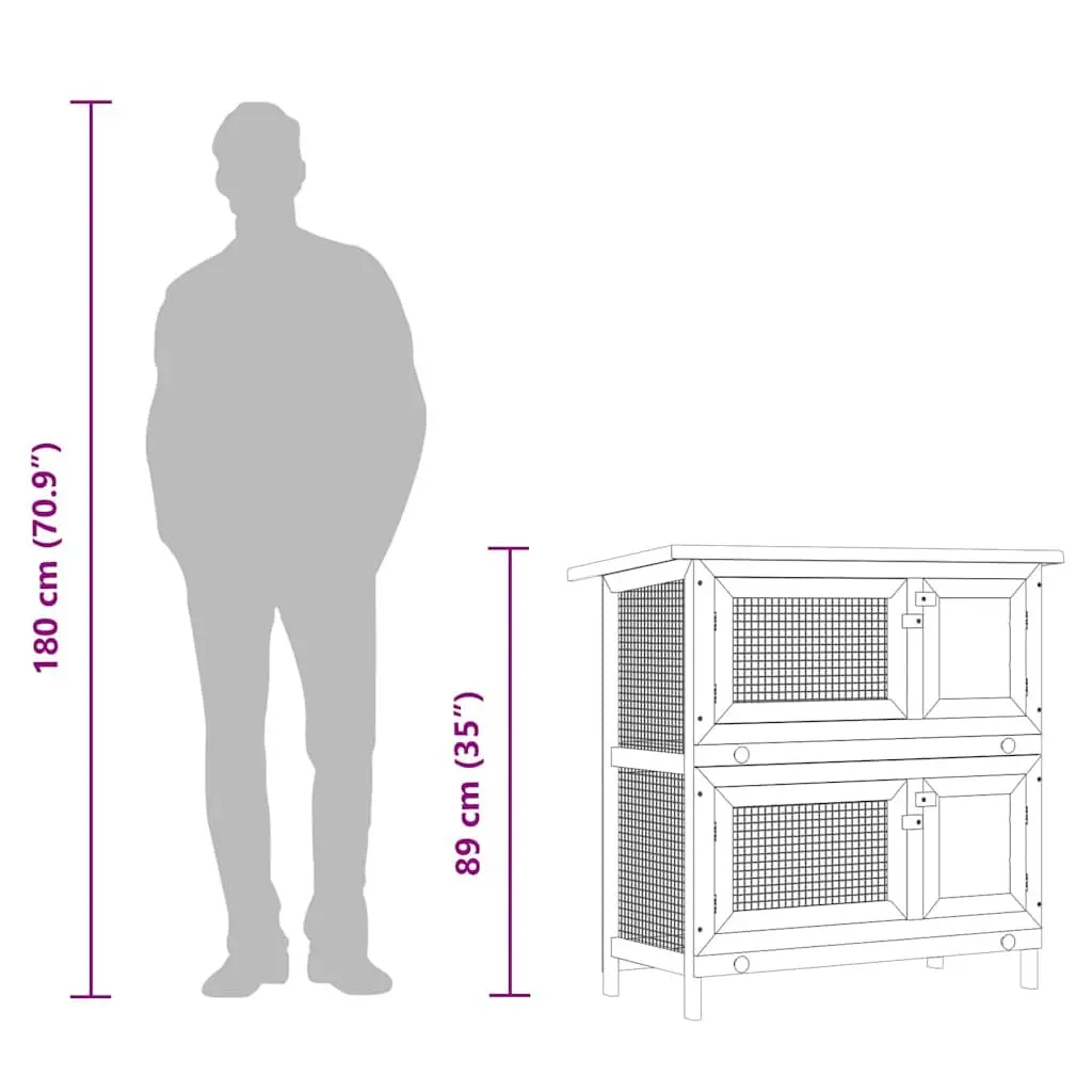 2-Layer Rabbit Hutch with 4 Access Doors