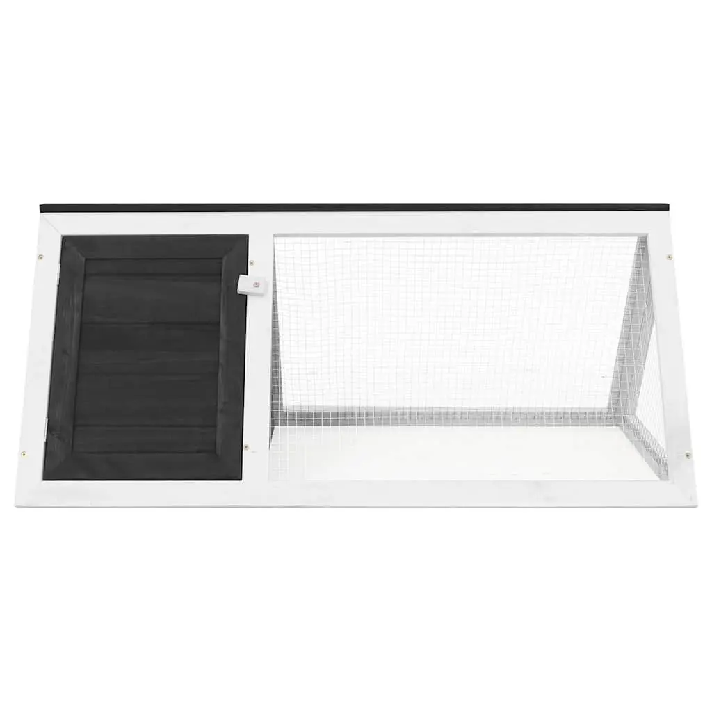 Small Animal Cage Treated Fir Wood Grey Outdoor Indoor Enclosure