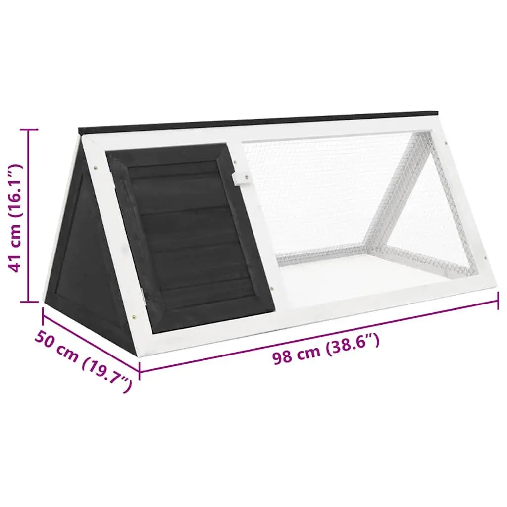Small Animal Cage Treated Fir Wood Grey Outdoor Indoor Enclosure