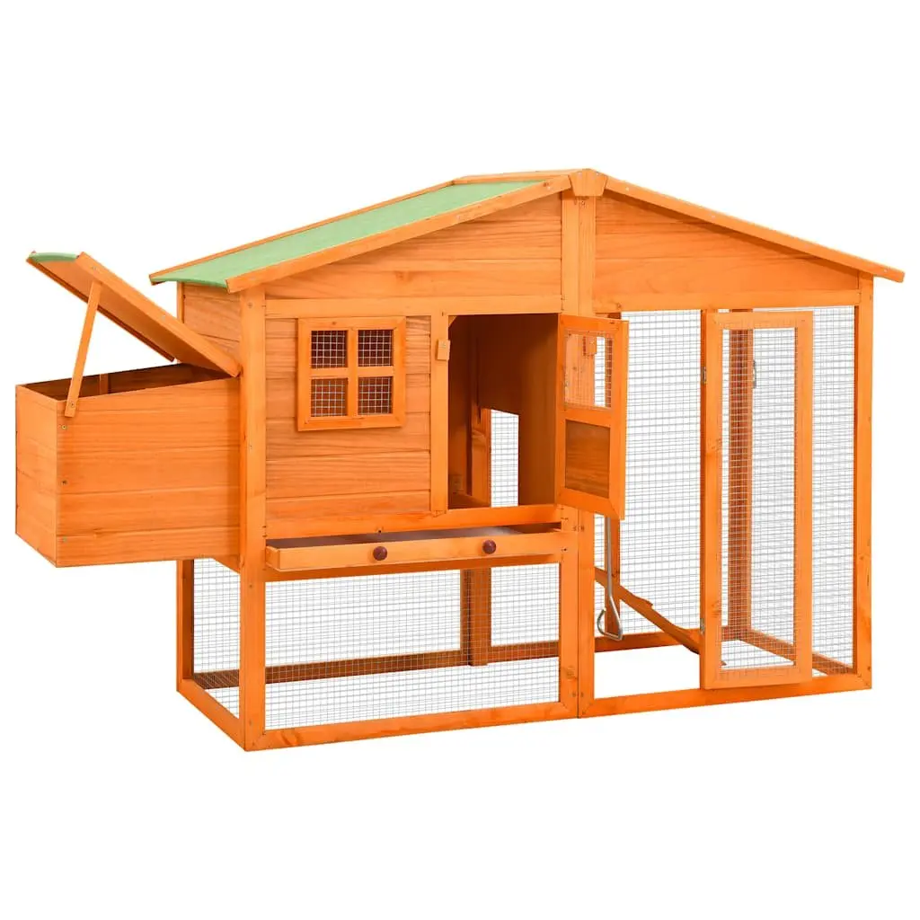 Chicken Coop Nest Box with Large Galvanised Run