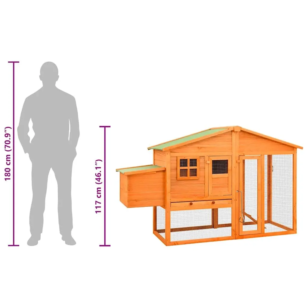 Chicken Coop Nest Box with Large Galvanised Run