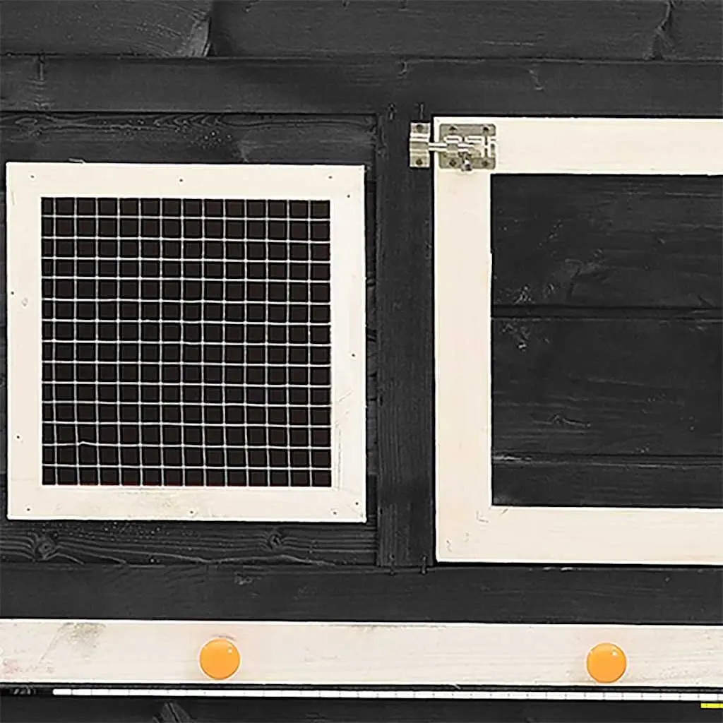 Rabbit Hutch Wooden Two Storey Grey White Small Animal Cage