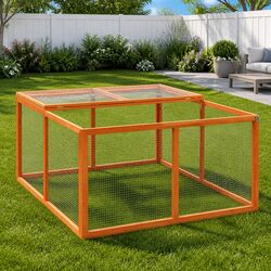 Premium Wooden Rabbit Hutch 124x120x60 cm for Outdoor Use
