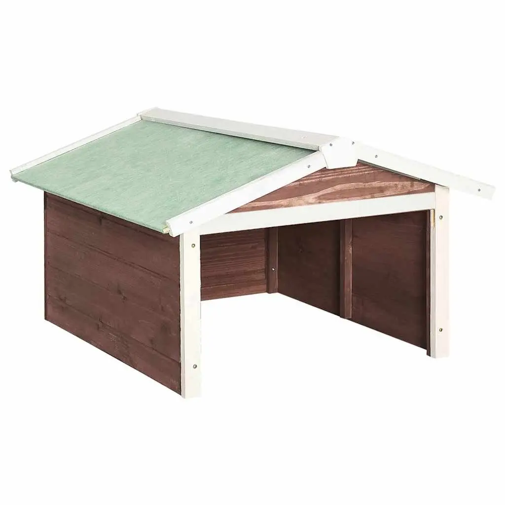 Robotic Lawn Mower Garage Solid Firwood 72x87x50cm Brown and White