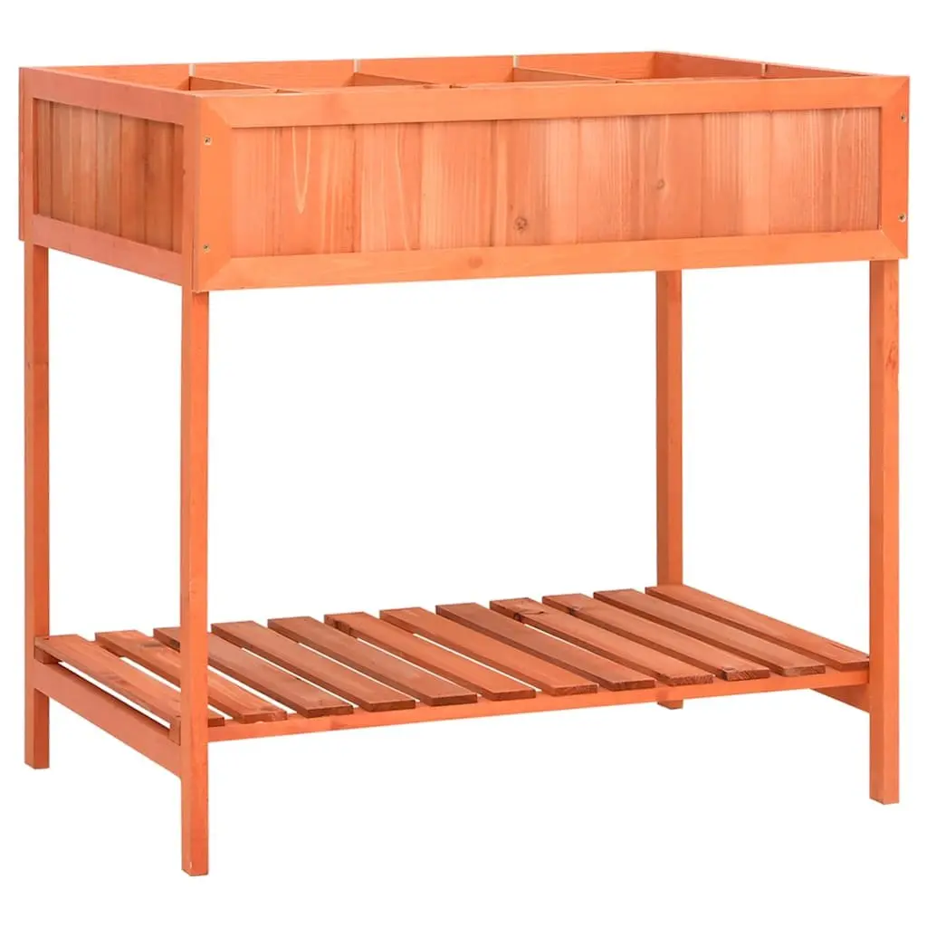 Wooden Herb Planter Raised Garden Box Solid Firwood 80 x 60 x 80 cm Brown