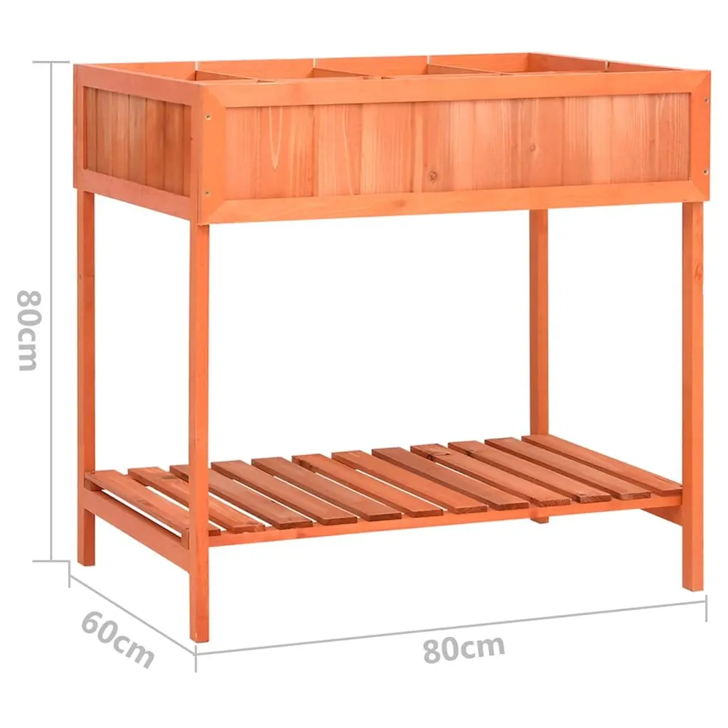 Wooden Herb Planter Raised Garden Box Solid Firwood 80 x 60 x 80 cm Brown