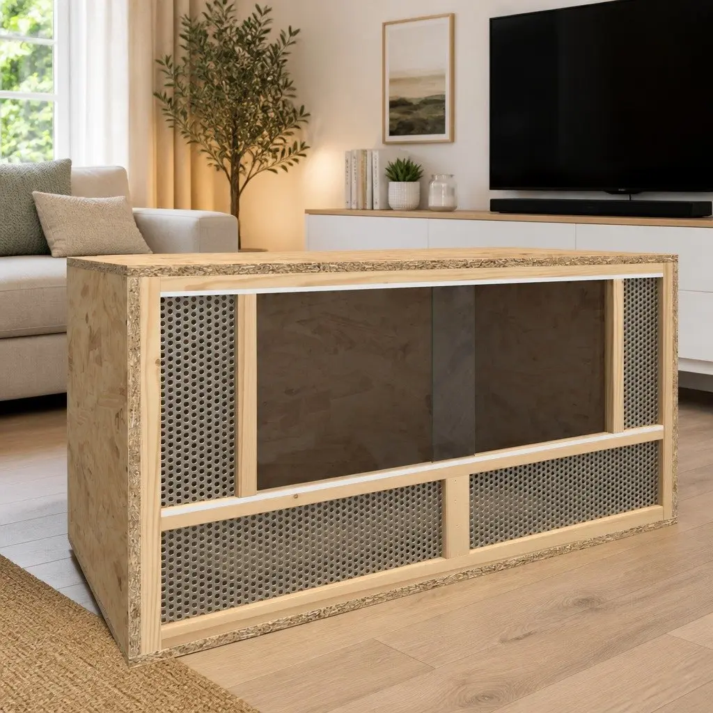 Small Animal Terrarium Reptile Habitat Engineered Wood 80x40x40cm Glass
