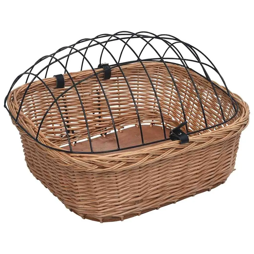 Bicycle Front Basket Natural Willow 50 x 45 x 35 cm Brown
