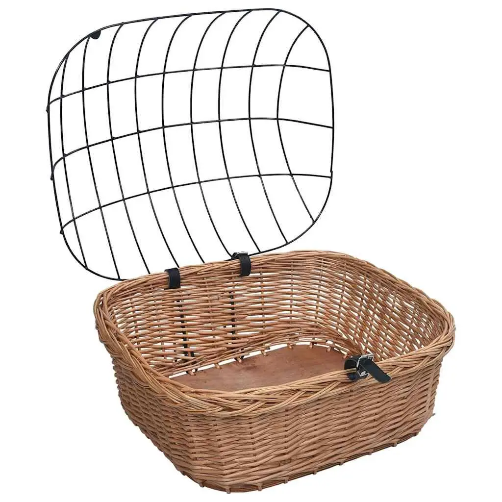 Bicycle Front Basket Natural Willow 50 x 45 x 35 cm Brown