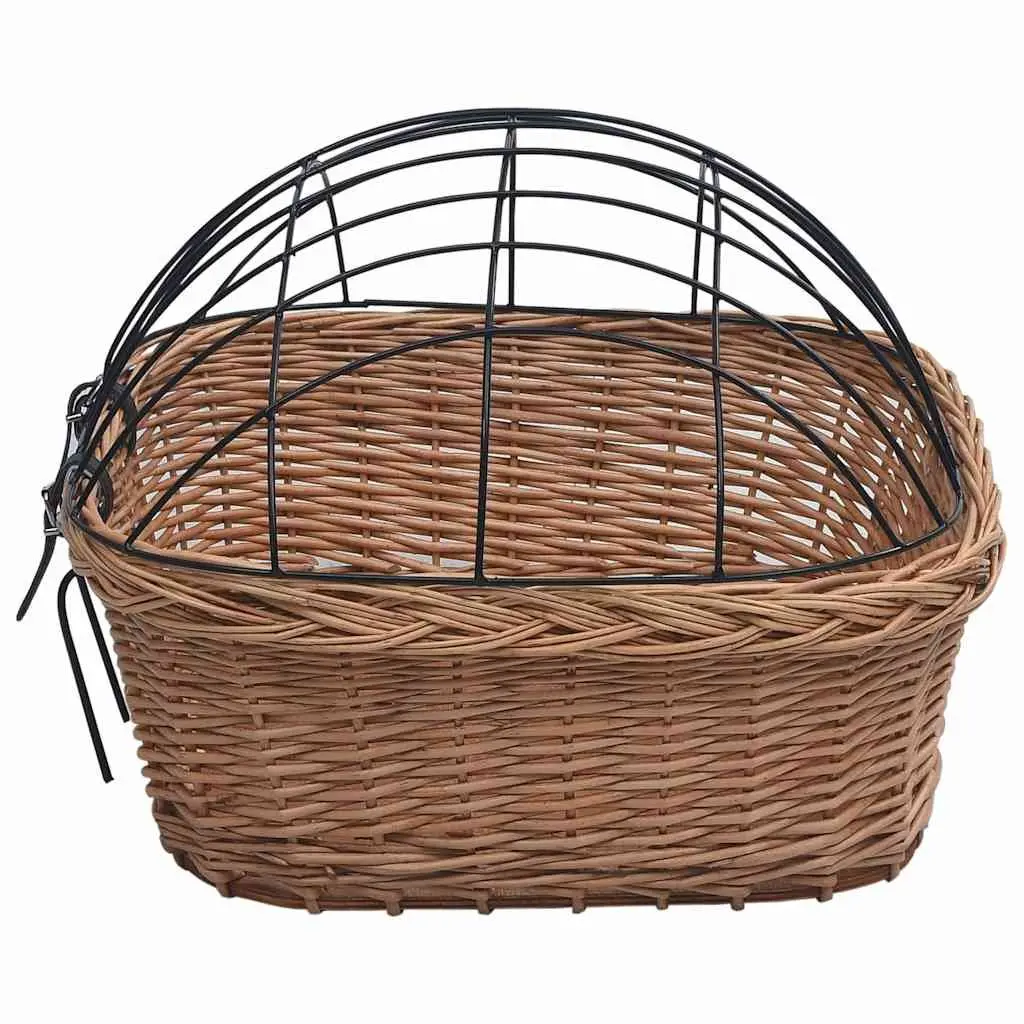 Bicycle Front Basket Natural Willow 50 x 45 x 35 cm Brown