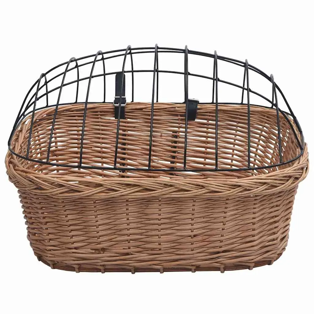 Bicycle Front Basket Natural Willow 50 x 45 x 35 cm Brown
