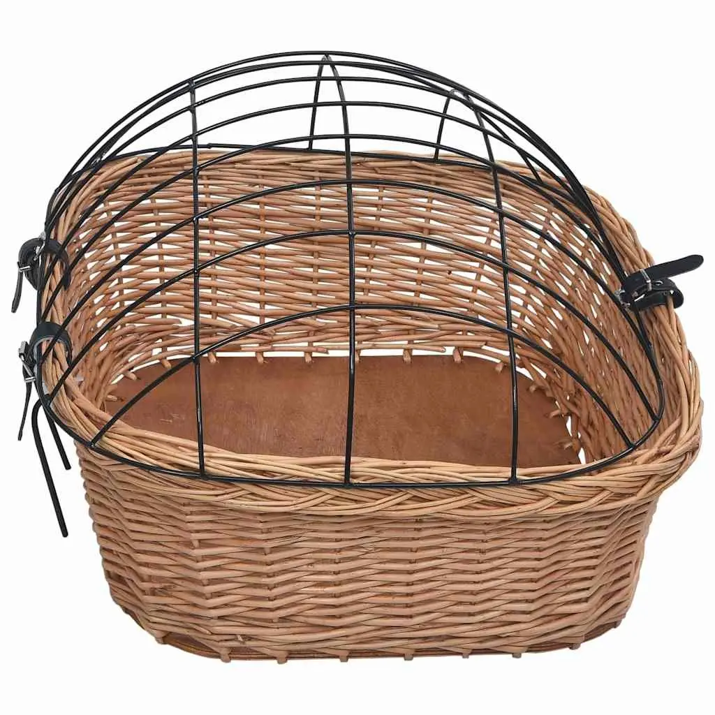 Bicycle Front Basket Natural Willow 50 x 45 x 35 cm Brown