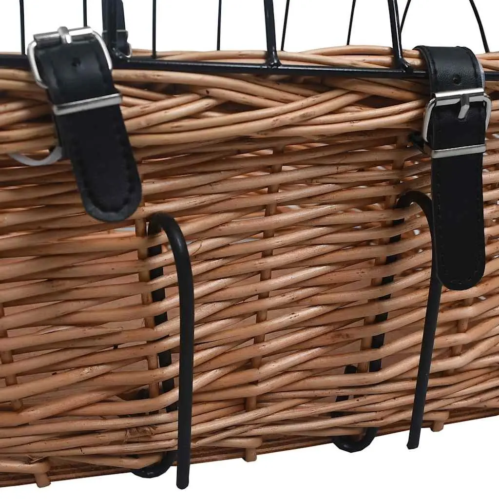 Bicycle Front Basket Natural Willow 50 x 45 x 35 cm Brown