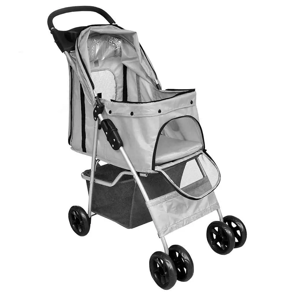 Grey Pet Stroller for Dogs and Cats