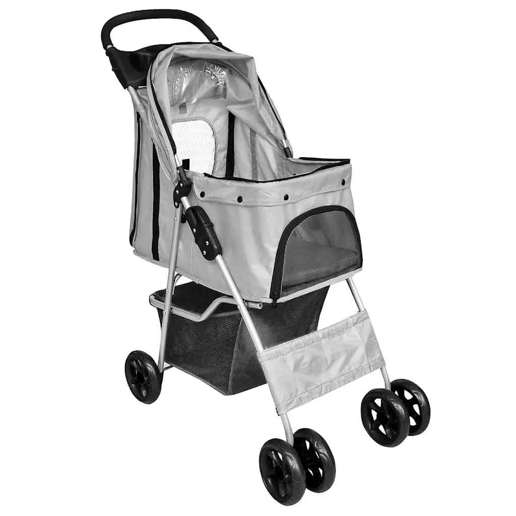 Grey Pet Stroller for Dogs and Cats