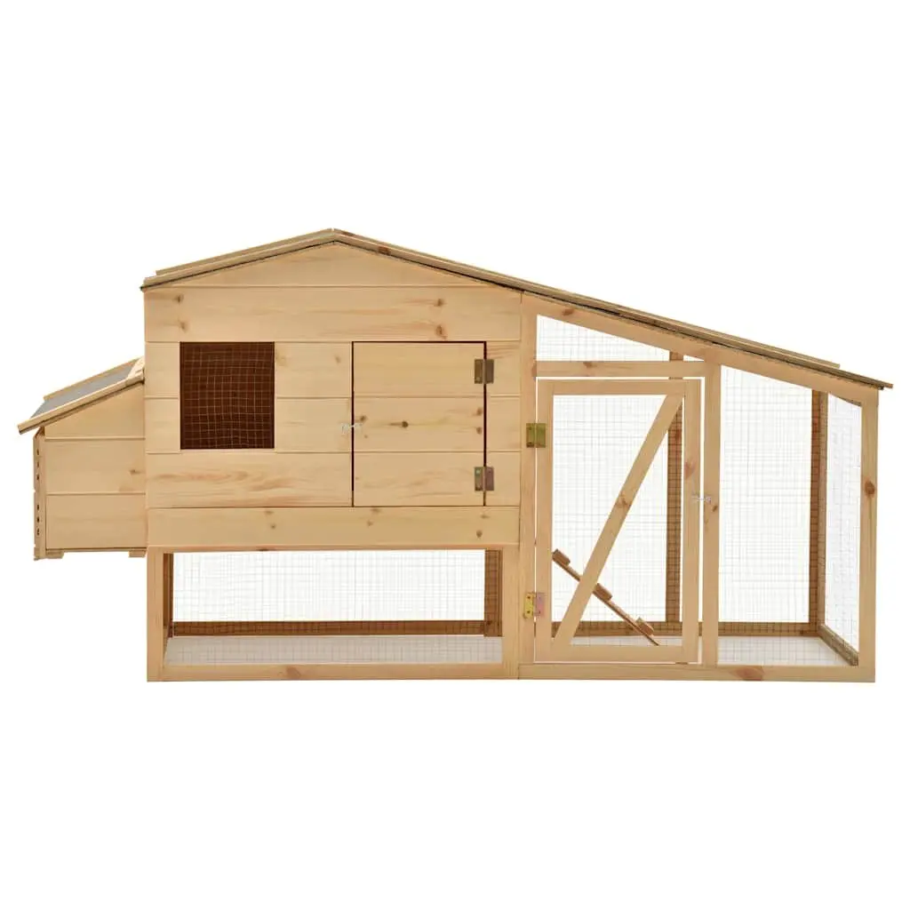 Chicken Hutch with Solid Pine Wood Construction