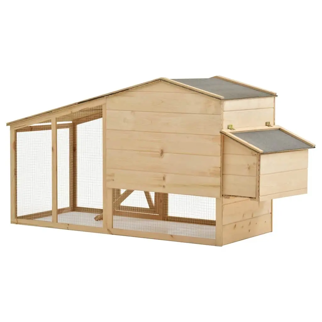 Chicken Hutch with Solid Pine Wood Construction