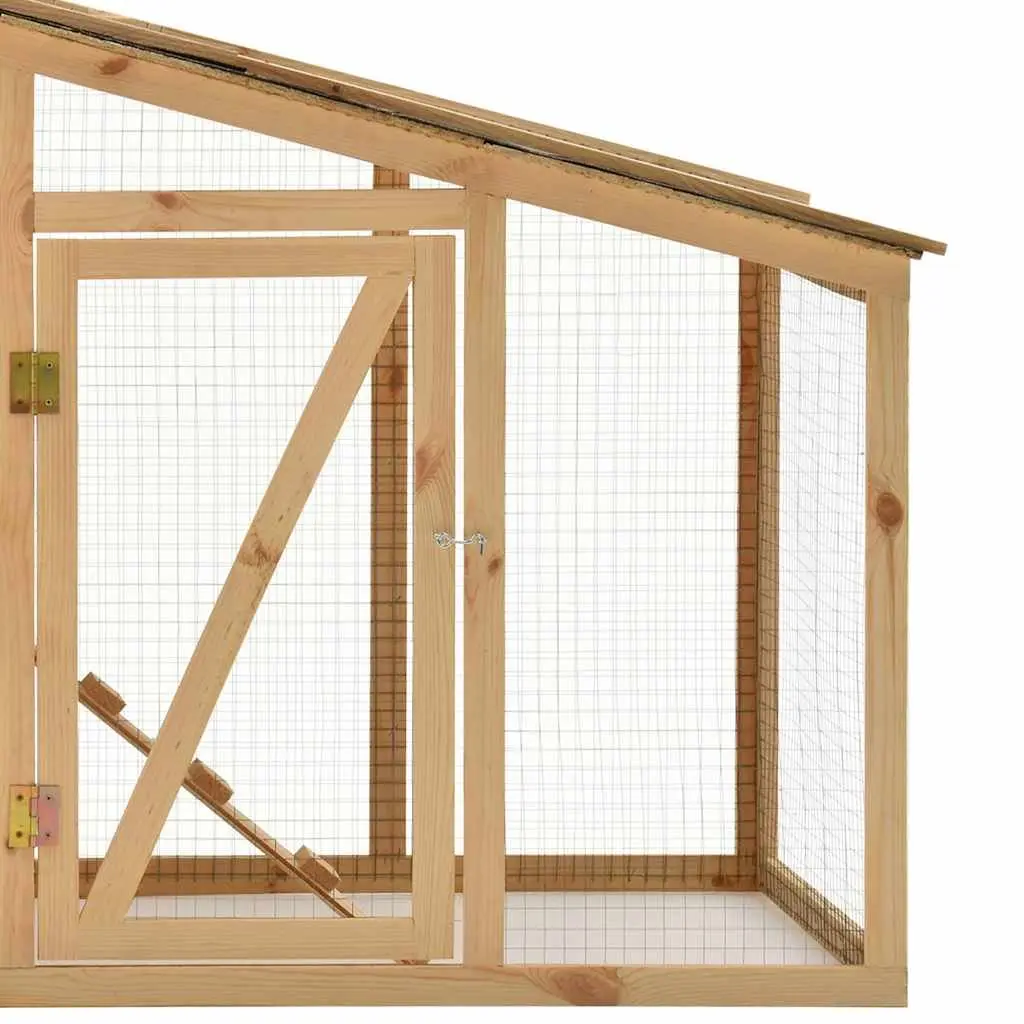 Chicken Hutch with Solid Pine Wood Construction