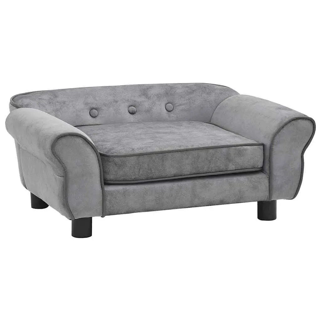 Dog Sofa Plush 72x45x30 cm Grey