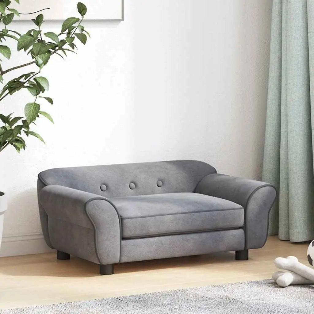 Dog Sofa Plush 72x45x30 cm Grey