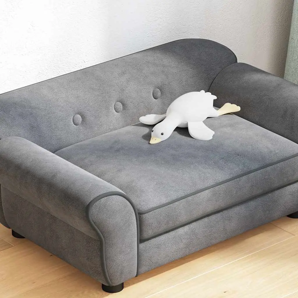Dog Sofa Plush 72x45x30 cm Grey