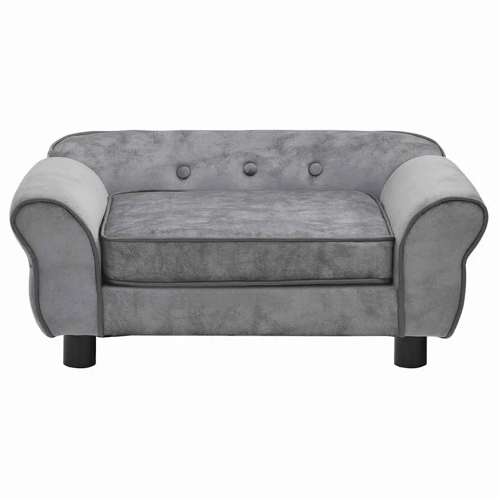 Dog Sofa Plush 72x45x30 cm Grey