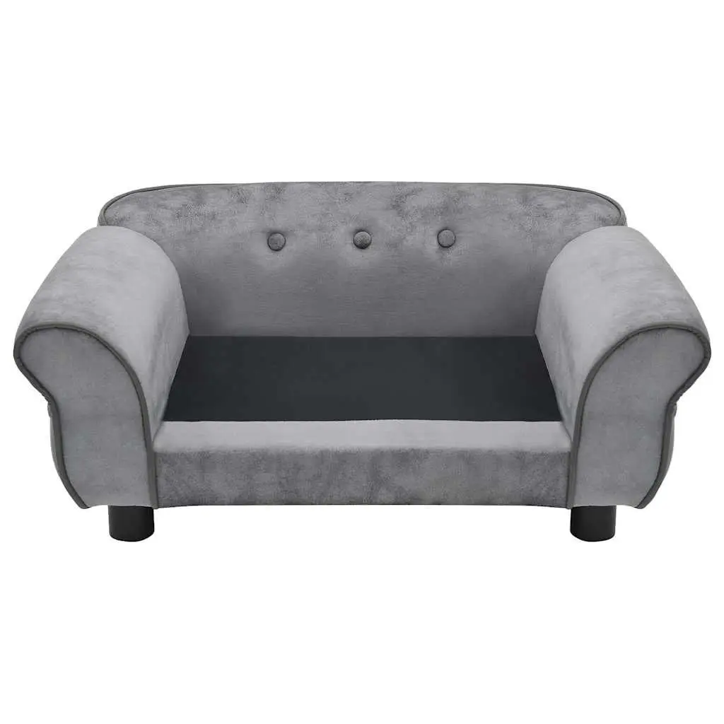 Dog Sofa Plush 72x45x30 cm Grey
