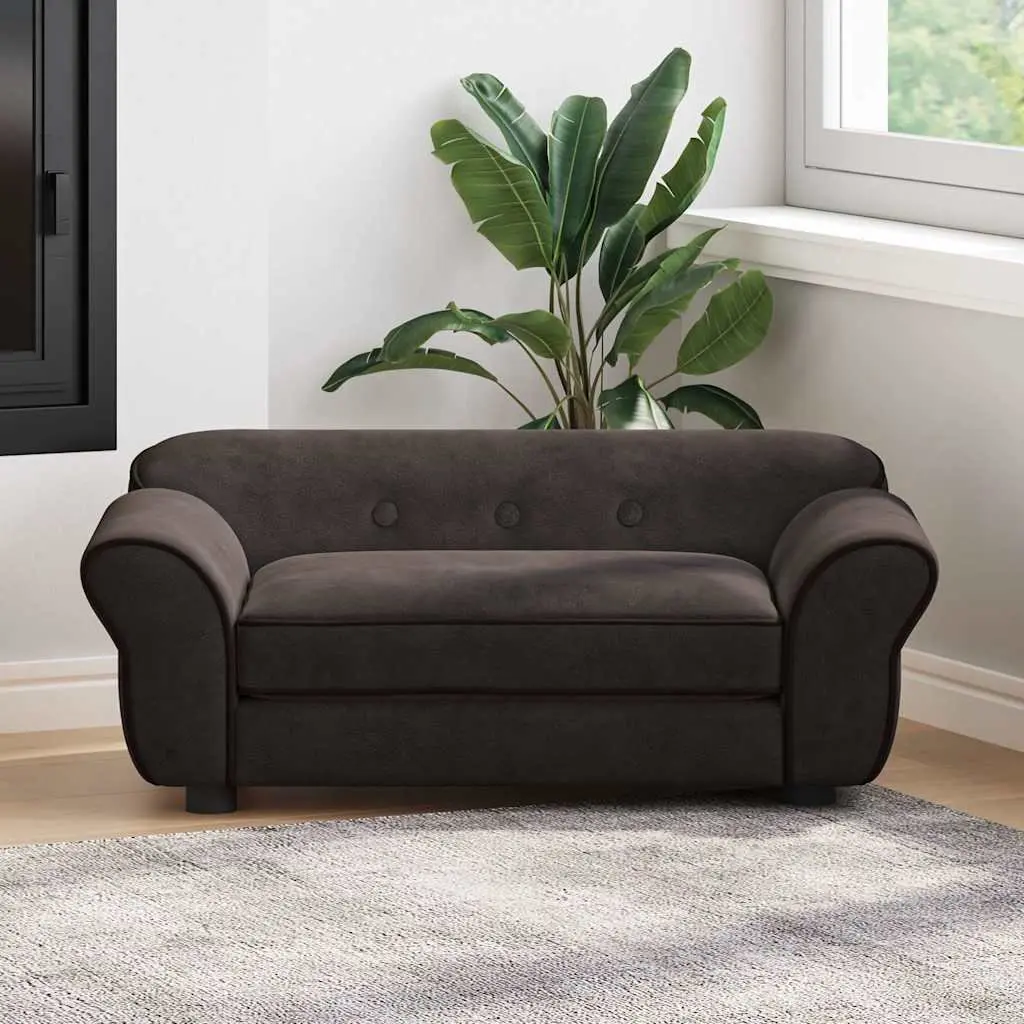 Dog Sofa Plush Cushion Brown 72 x 45 x 30 cm