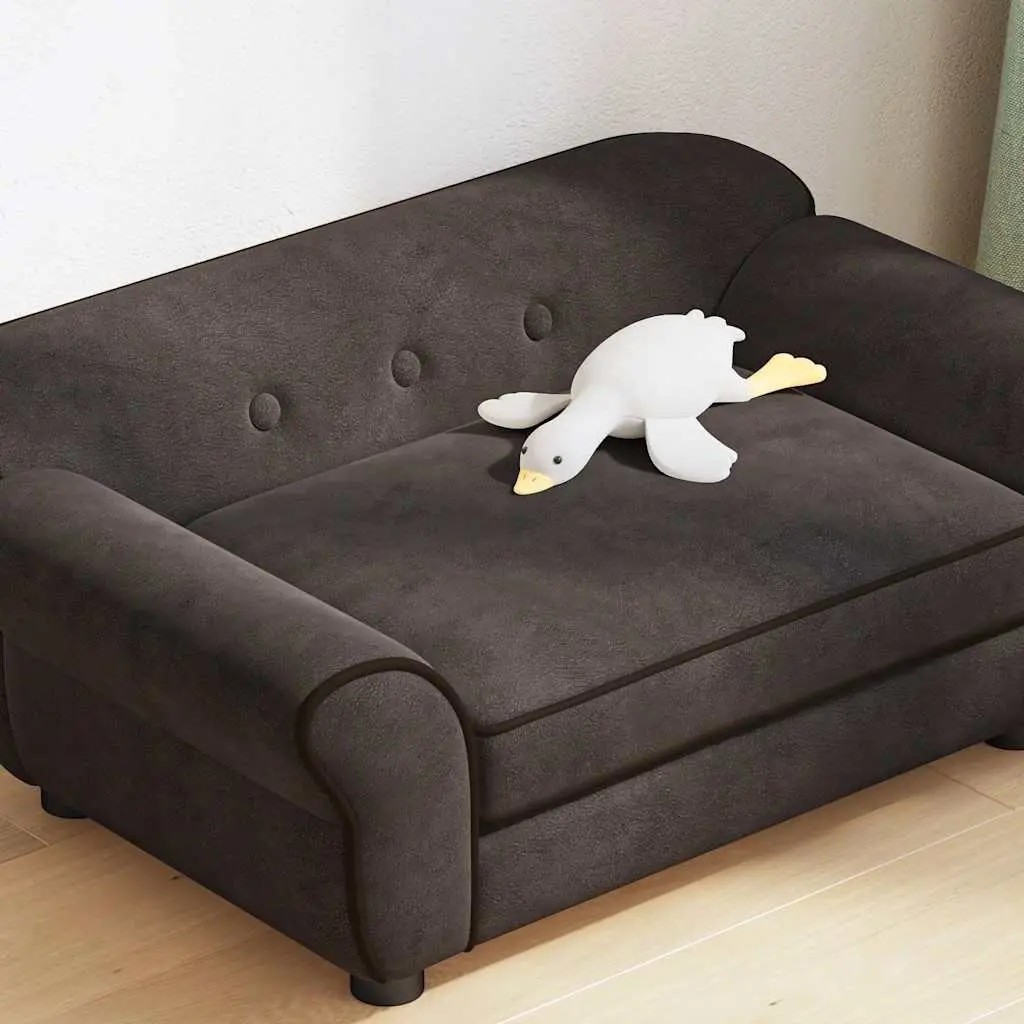 Dog Sofa Plush Cushion Brown 72 x 45 x 30 cm