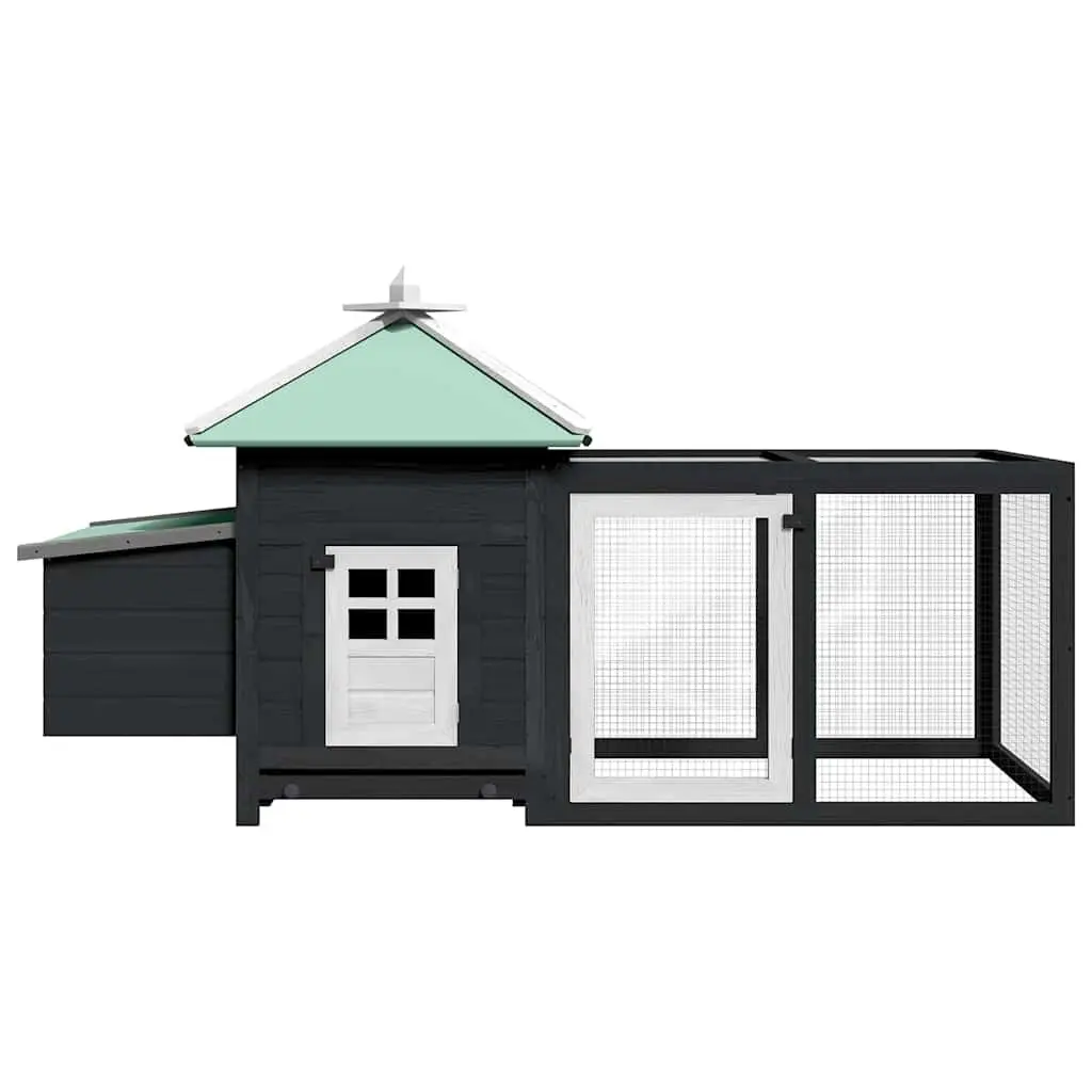Wooden Chicken Coop with Secure Run and Nesting Box