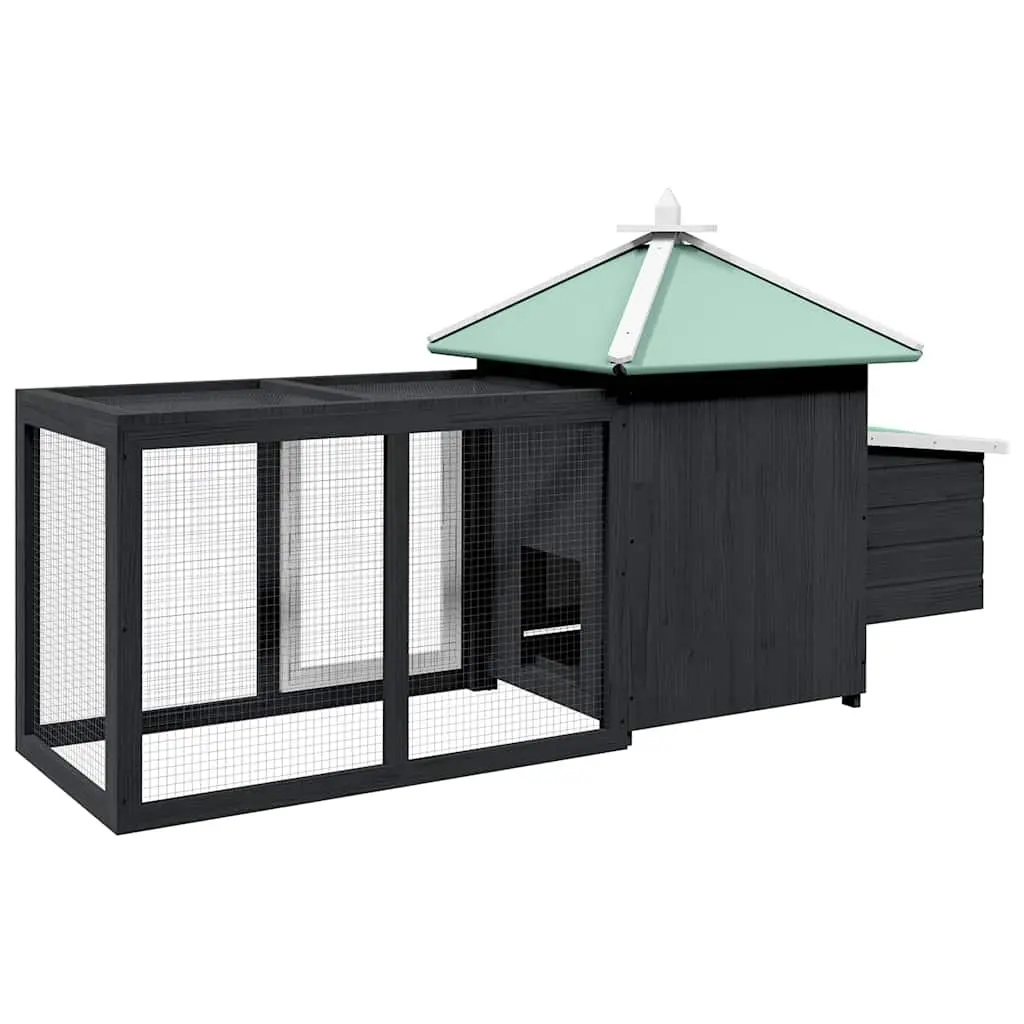 Wooden Chicken Coop with Secure Run and Nesting Box