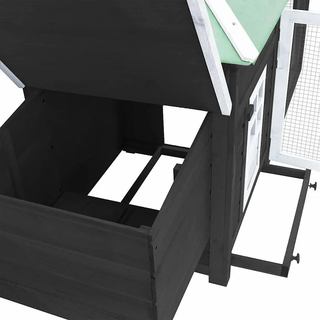 Wooden Chicken Coop with Secure Run and Nesting Box
