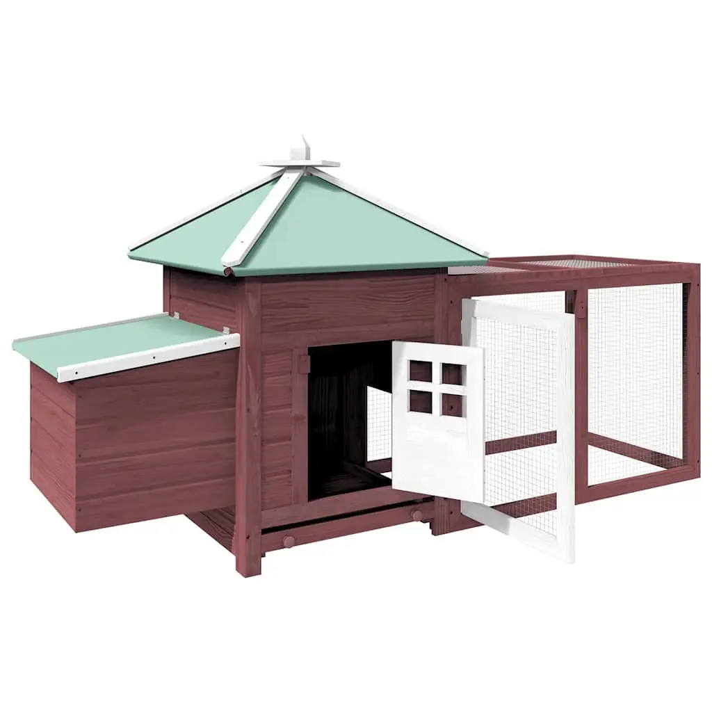 Chicken Coop Nest Box Solid Fir Wood Brown Large Run Poultry Hen House