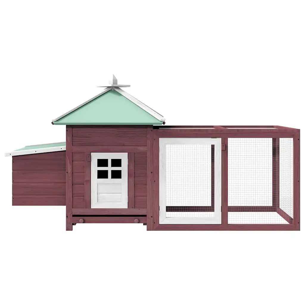 Chicken Coop Nest Box Solid Fir Wood Brown Large Run Poultry Hen House