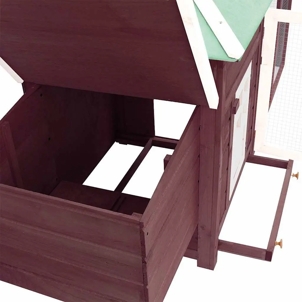Chicken Coop Nest Box Solid Fir Wood Brown Large Run Poultry Hen House