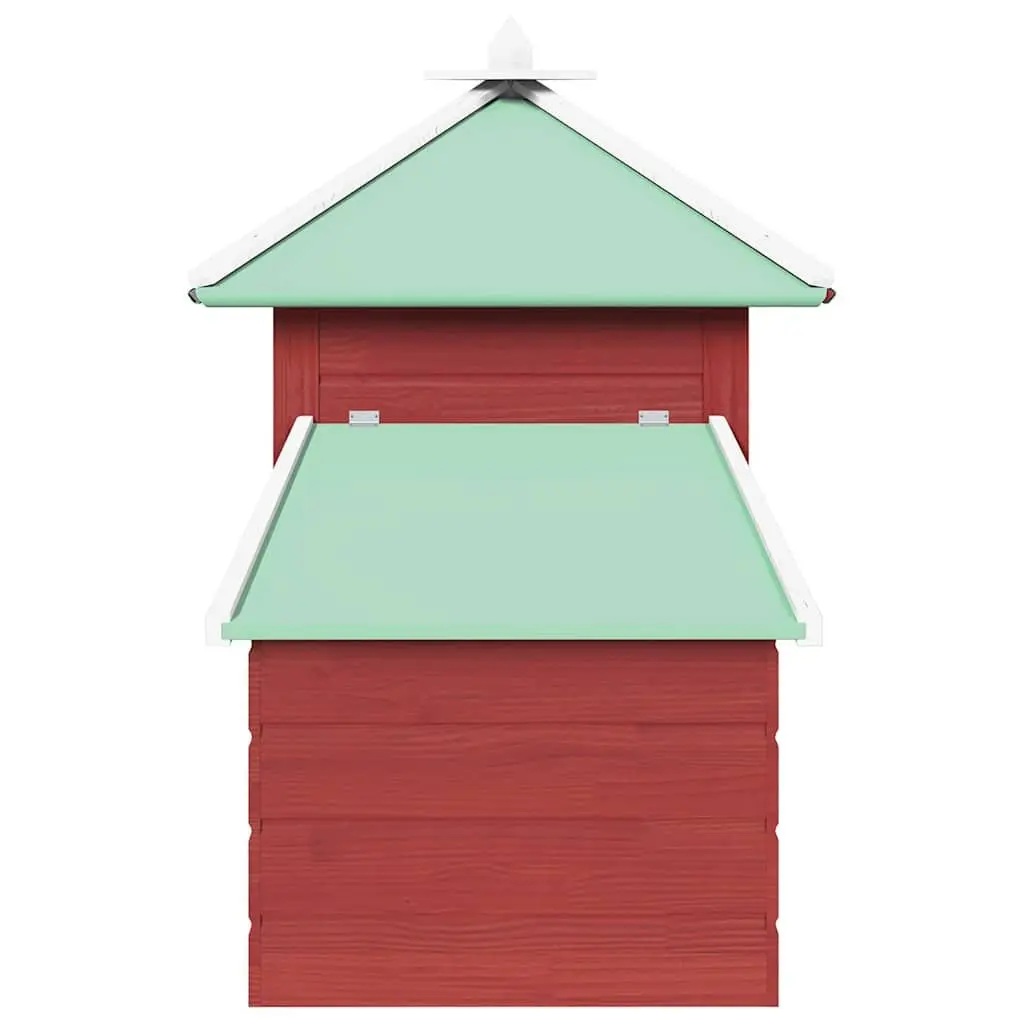Red Wooden Chicken Coop with Nesting Box